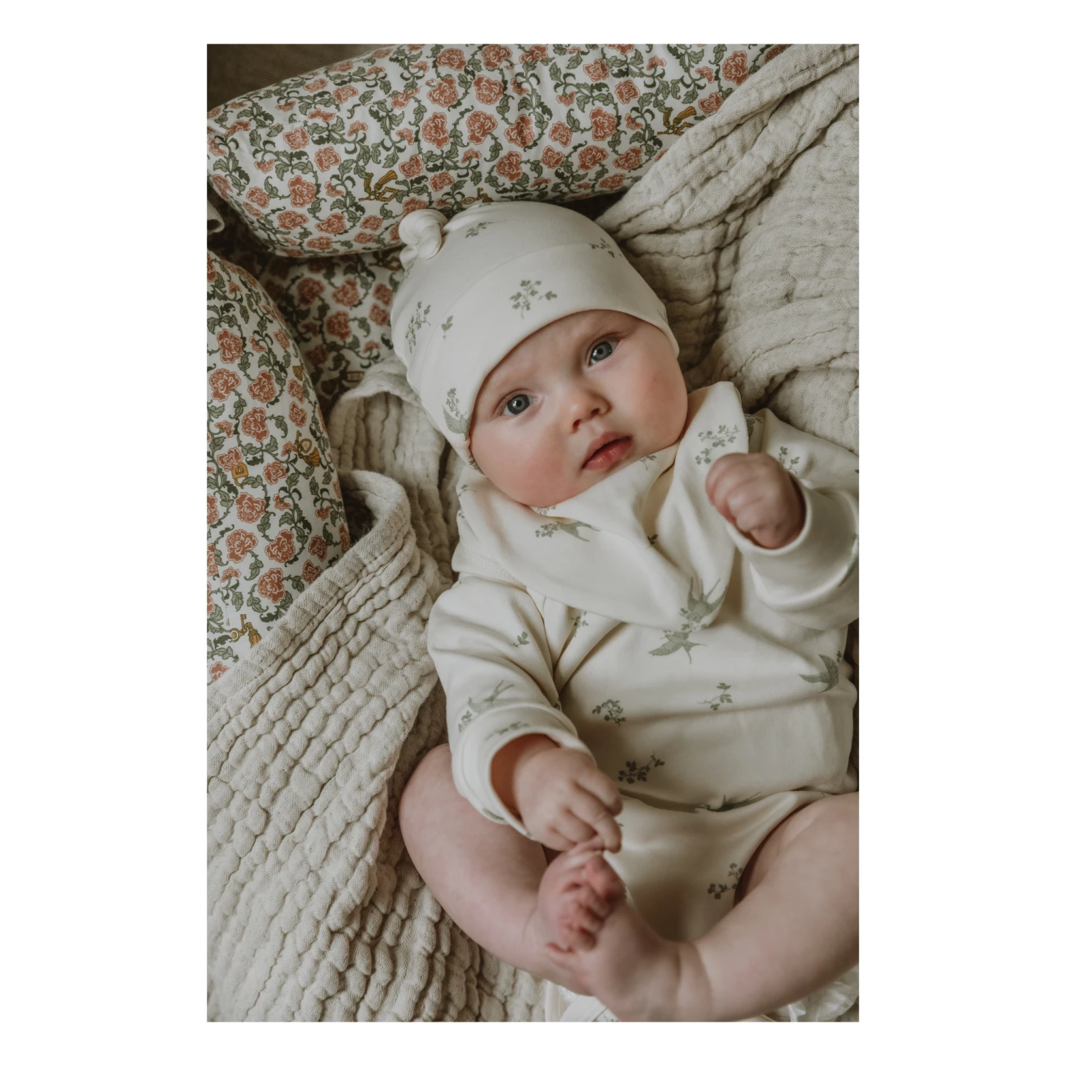 Cotton Jersey Pyjamas Swallows Pale green garbo&friends Fashion Baby 4 Cotton Jersey Pyjamas Swallows Pale green garbo&friends Fashion Baby - Image 4