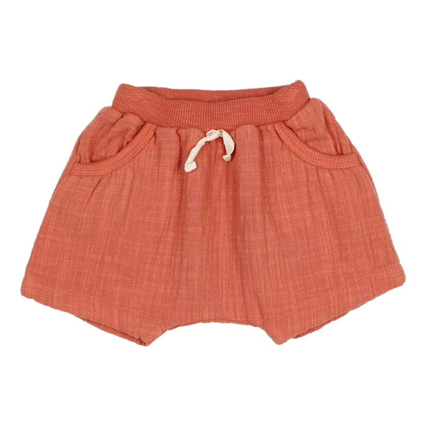 Cotton Muslin Baby Shorts Terracotta Búho Fashion Baby 1 Cotton Muslin Baby Shorts Terracotta Búho Fashion Baby