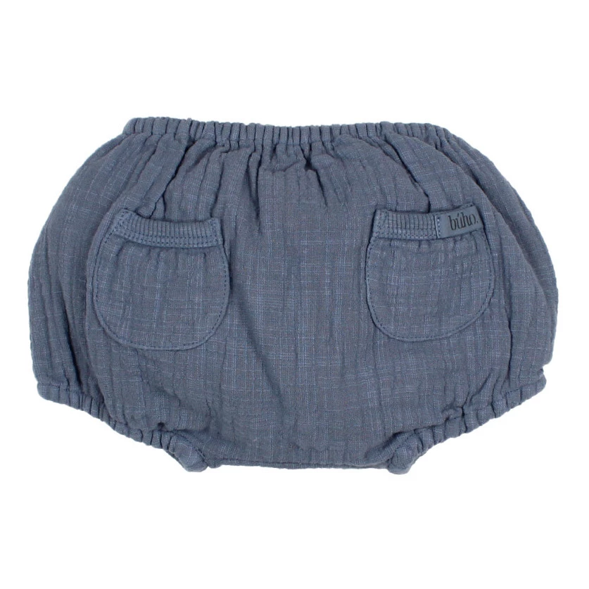 Cotton Muslin Bloomers Blue Búho Fashion Baby 2 Cotton Muslin Bloomers Blue Búho Fashion Baby - Image 2