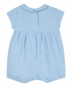 Cotton Muslin Romper Blue Tartine et Chocolat Fashion Baby -Baby Tops Elegant Store cotton muslin romper blue tartine et chocolat fashion baby 2