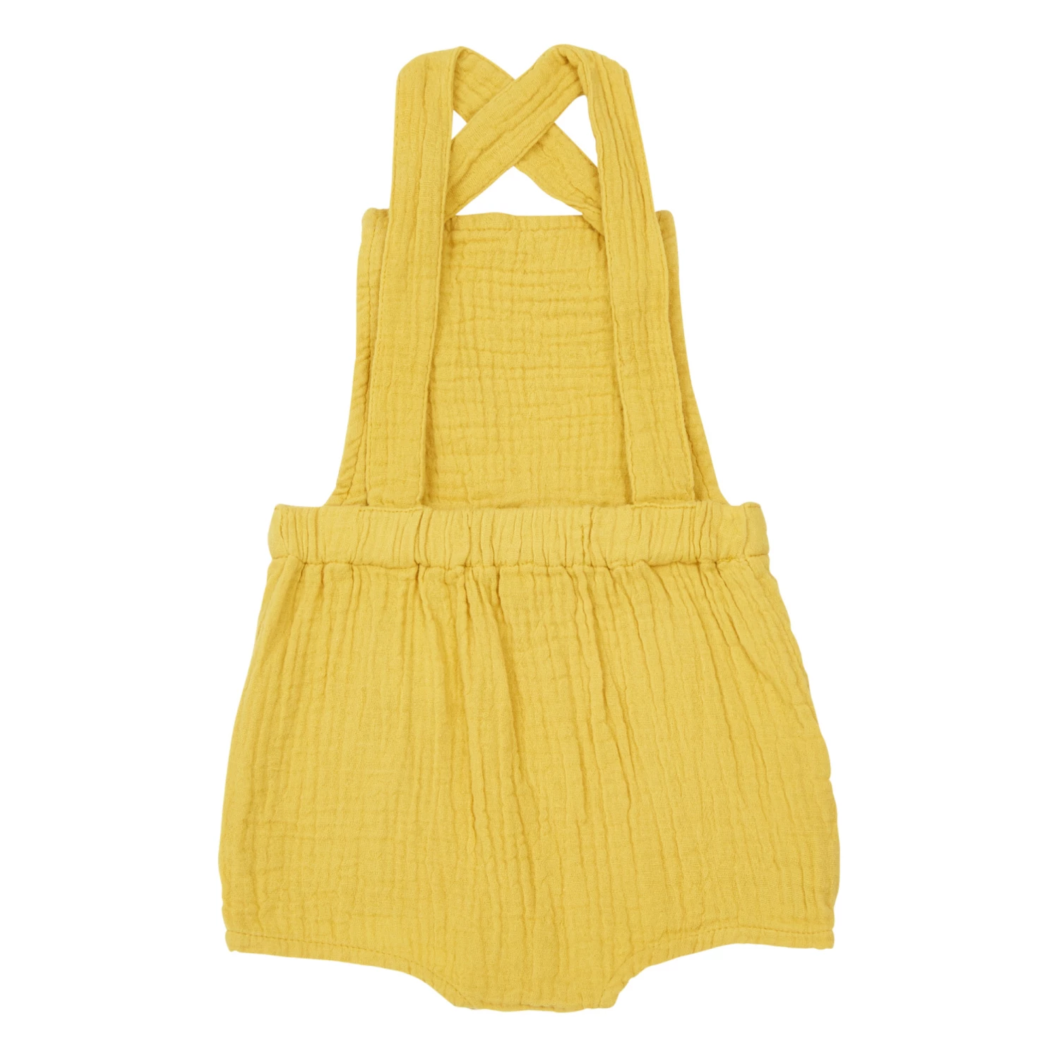 Cotton Muslin Romper Yellow Emile et Ida Fashion Baby 2 Cotton Muslin Romper Yellow Emile et Ida Fashion Baby - Image 2