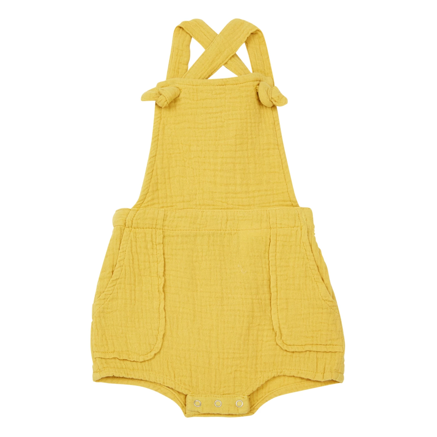 Cotton Muslin Romper Yellow Emile et Ida Fashion Baby 1 Cotton Muslin Romper Yellow Emile et Ida Fashion Baby
