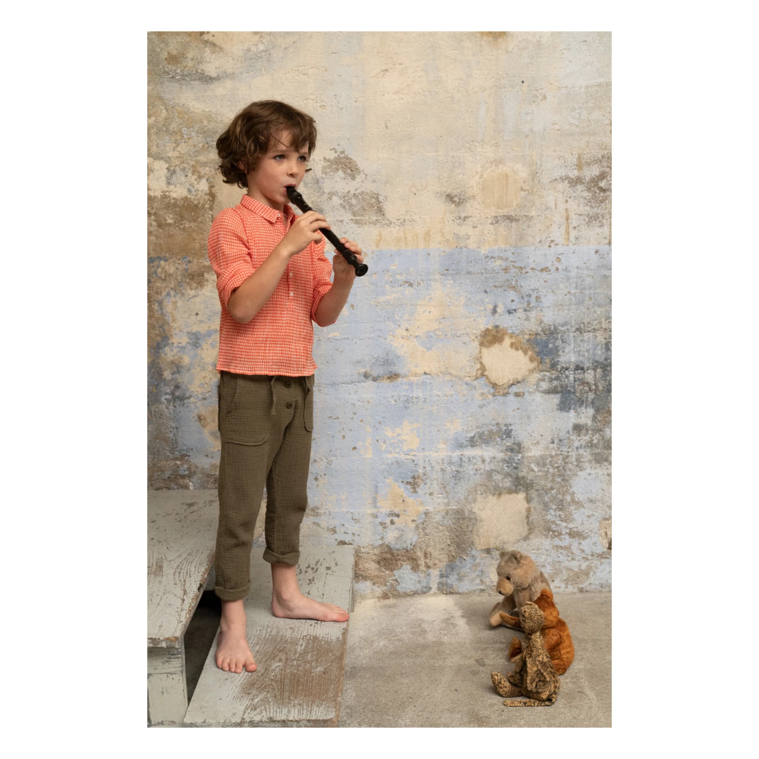 Cotton Muslin Trousers Khaki Emile et Ida Fashion Baby, Children 2 Cotton Muslin Trousers Khaki Emile et Ida Fashion Baby, Children - Image 2