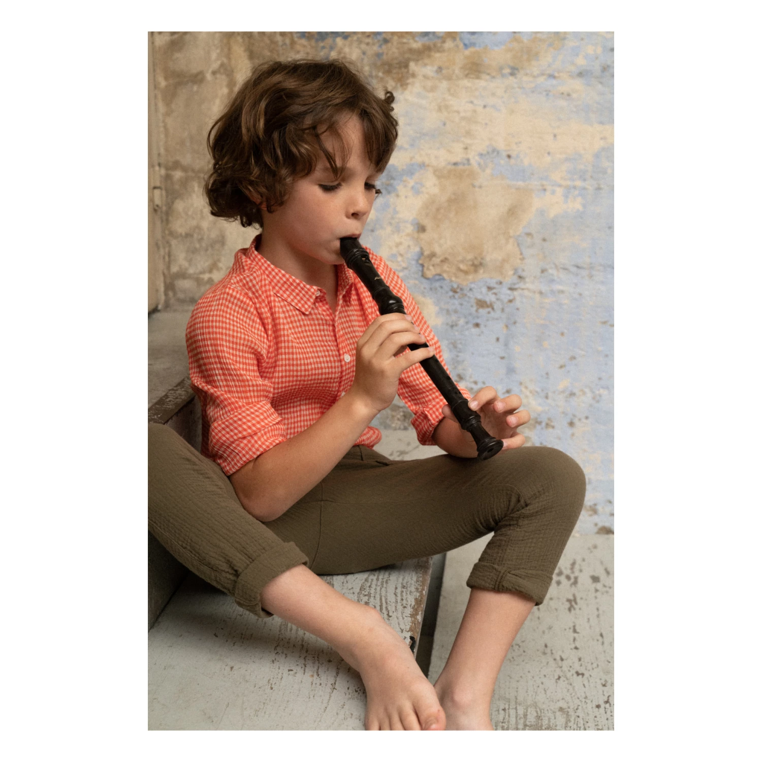 Cotton Muslin Trousers Khaki Emile et Ida Fashion Baby, Children 3 Cotton Muslin Trousers Khaki Emile et Ida Fashion Baby, Children - Image 3