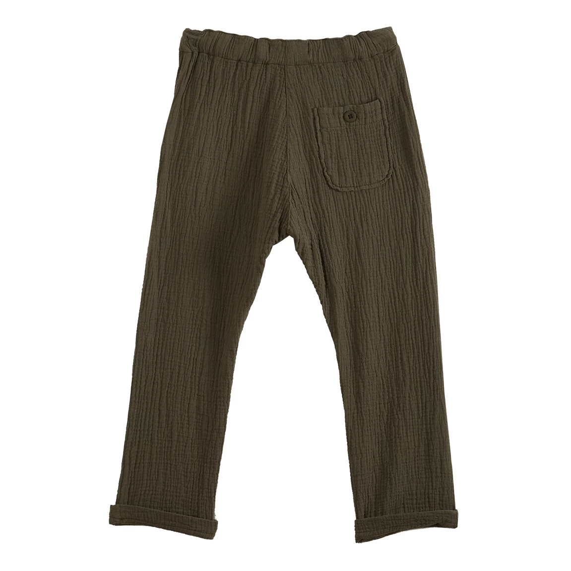 Cotton Muslin Trousers Khaki Emile et Ida Fashion Baby, Children 4 Cotton Muslin Trousers Khaki Emile et Ida Fashion Baby, Children - Image 4