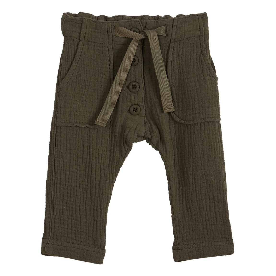 Cotton Muslin Trousers Khaki Emile et Ida Fashion Baby, Children 5 Cotton Muslin Trousers Khaki Emile et Ida Fashion Baby, Children - Image 5