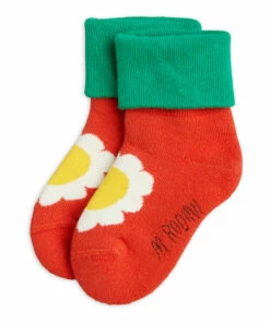 Cotton Terry Cloth Socks Orange Mini Rodini Fashion Baby