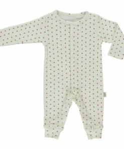Cranberry Organic Cotton Heart Pyjamas White Poudre Organic Fashion Baby
