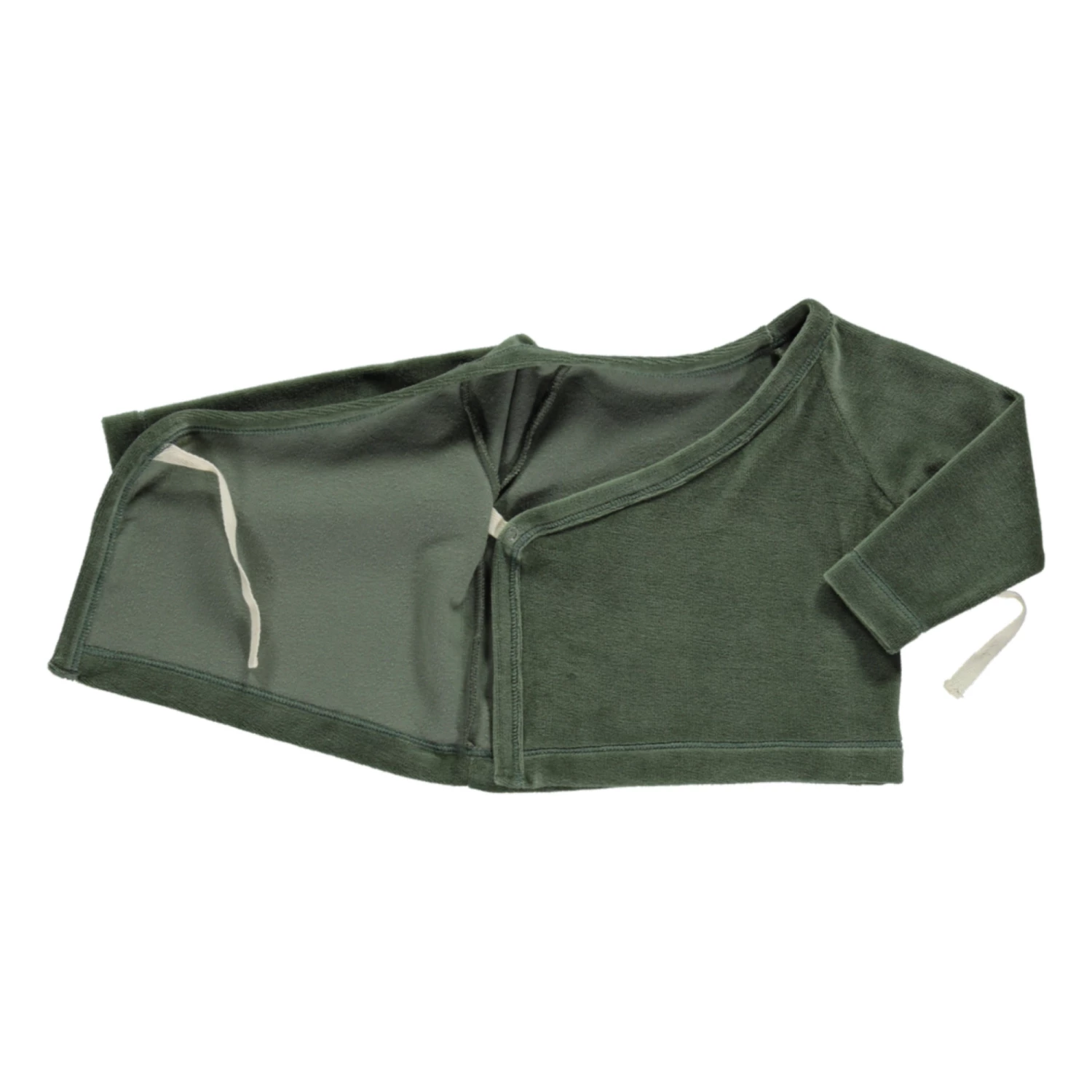 Crocu Velvet Wrap Over Top Chrome green Poudre Organic Fashion Baby 5 Crocu Velvet Wrap Over Top Chrome green Poudre Organic Fashion Baby - Image 5