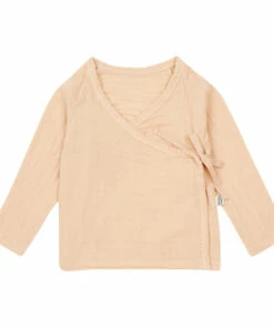 Crocus Double Organic Cotton Muslin Wrap Over Top Pink Poudre Organic Fashion Baby