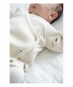 Crocus Organic Cotton Ribbed Wrap Over Top Off white Poudre Organic Fashion Baby -Baby Tops Elegant Store crocus organic cotton ribbed wrap over topcrocus organic cotton ribbed wrap over top off white poudre organic fashion baby 2