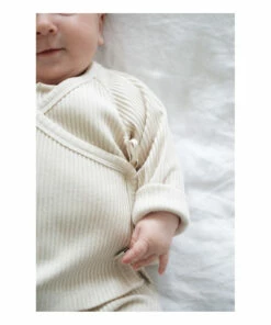 Crocus Organic Cotton Ribbed Wrap Over Top Off white Poudre Organic Fashion Baby -Baby Tops Elegant Store crocus organic cotton ribbed wrap over topcrocus organic cotton ribbed wrap over top off white poudre organic fashion baby 3