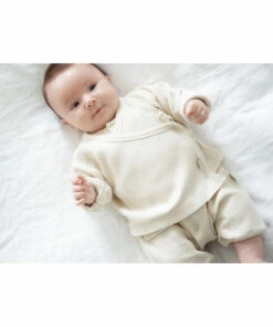 Crocus Organic Cotton Ribbed Wrap Over Top Off white Poudre Organic Fashion Baby -Baby Tops Elegant Store crocus organic cotton ribbed wrap over topcrocus organic cotton ribbed wrap over top off white poudre organic fashion baby 5