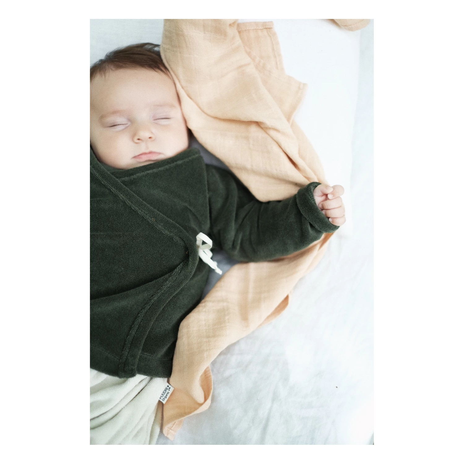 Crocus Organic Cotton Terry Cloth Wrap Over Top Dark green Poudre Organic Fashion Baby 2 Crocus Organic Cotton Terry Cloth Wrap Over Top Dark green Poudre Organic Fashion Baby - Image 2