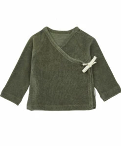 Crocus Organic Cotton Terry Cloth Wrap Over Top Dark green Poudre Organic Fashion Baby