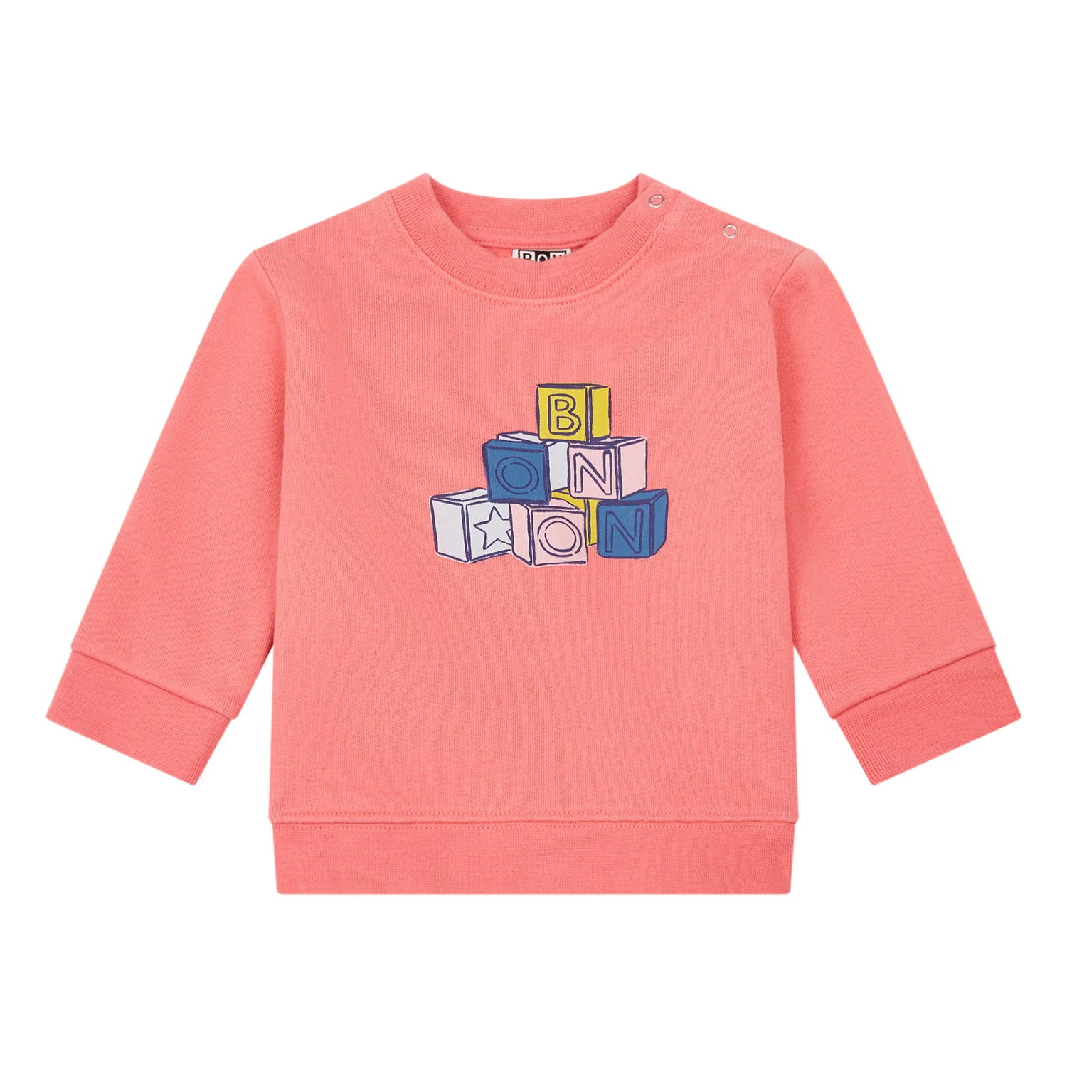 Cubes Organic Cotton Sweatshirt Pink Bonton Fashion Baby 1 Cubes Organic Cotton Sweatshirt Pink Bonton Fashion Baby