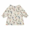 Damour Floral Cotton Muslin Dress Ecru Bonton Fashion Baby