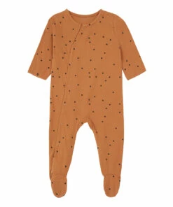 Dots Organic Cotton Babygrow Camel Bonjour Little Fashion Baby