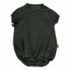 Double Organic Cotton Muslin Crossed Playsuit Dark green Poudre Organic Fashion Baby