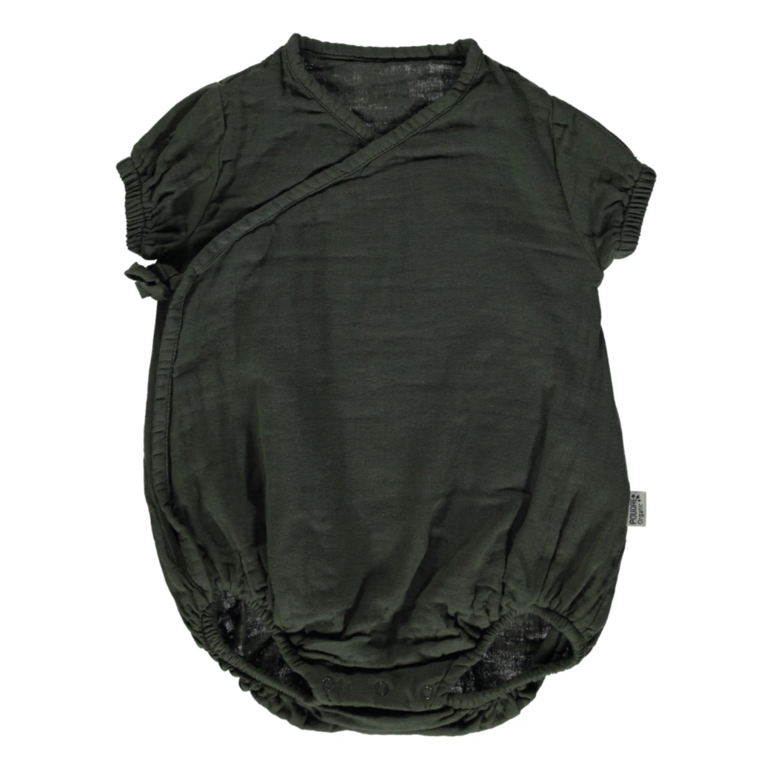 Double Organic Cotton Muslin Crossed Playsuit Dark green Poudre Organic Fashion Baby 1 Double Organic Cotton Muslin Crossed Playsuit Dark green Poudre Organic Fashion Baby
