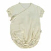 Double Organic Cotton Muslin Crossed Playsuit Off white Poudre Organic Fashion Baby