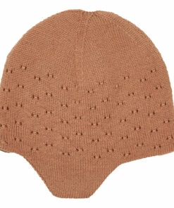 Dua Merino Wool Pointelle Beanie Terracotta Hvid Fashion Baby