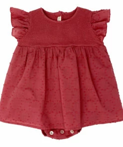 Dual-Material Baby Bodysuit Dress Pink Zhoe & Tobiah Fashion Baby