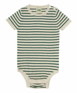 Ecru Striped Bodygrow Dark green FUB Fashion Baby