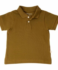 Eiven Organic Cotton Pique Polo Shirt Chocolate Minimalisma Fashion Baby, Children