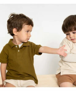 Eiven Organic Cotton Pique Polo Shirt Chocolate Minimalisma Fashion Baby, Children -Baby Tops Elegant Store eiven organic cotton pique polo shirt chocolate minimalisma fashion baby children 3