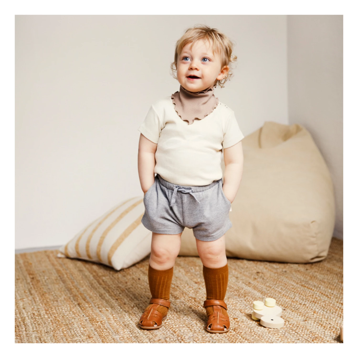 Ejby Organic Cotton Pique Shorts Grey Minimalisma Fashion Baby, Children 2 Ejby Organic Cotton Pique Shorts Grey Minimalisma Fashion Baby, Children - Image 2