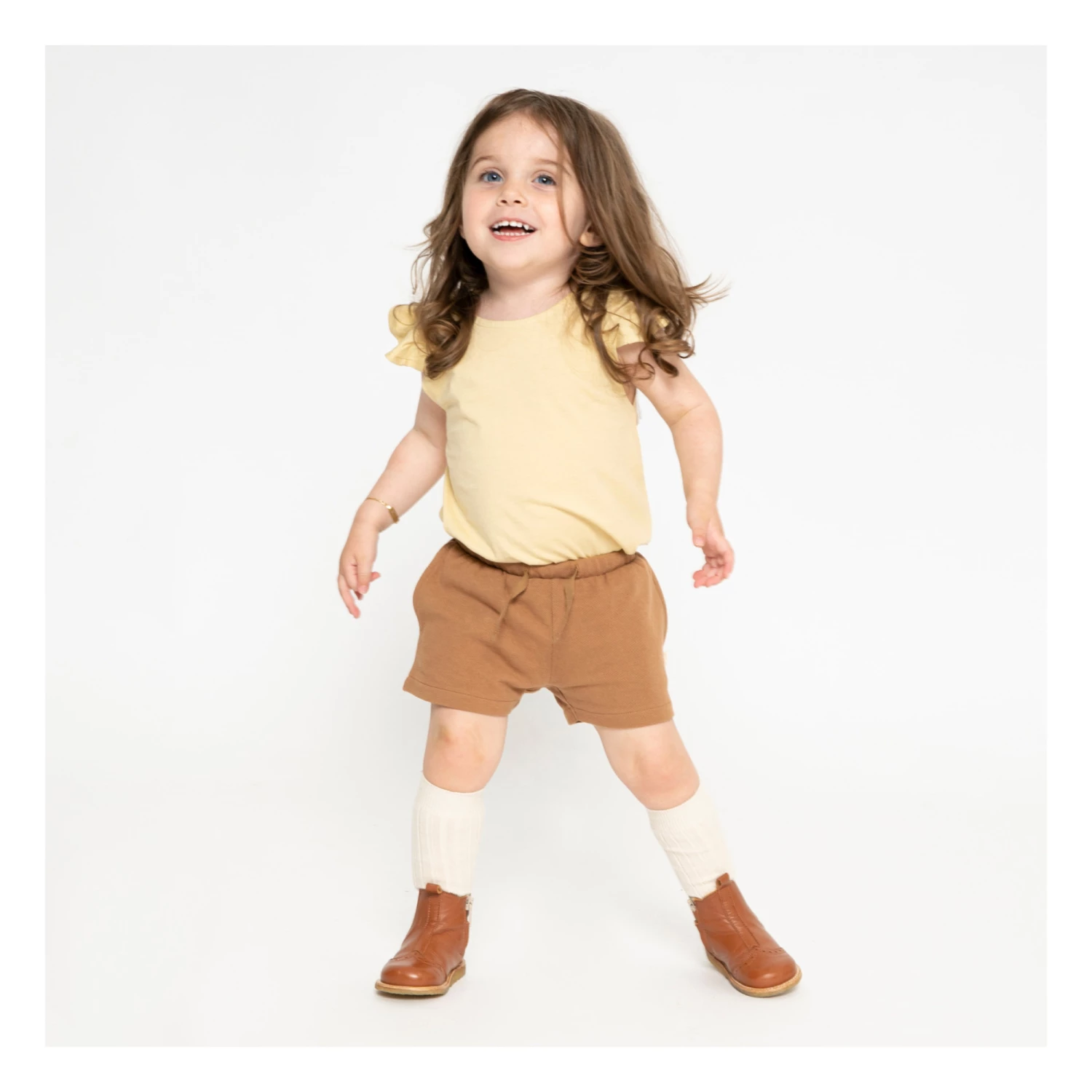 Ejby Organic Cotton Pique Shorts Ochre Minimalisma Fashion Baby, Children 2 Ejby Organic Cotton Pique Shorts Ochre Minimalisma Fashion Baby, Children - Image 2