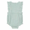 Elisa Gingham Cotton Muslin Romper - Marlot x Smallable Exclusive - Green water Marlot Paris Fashion Baby