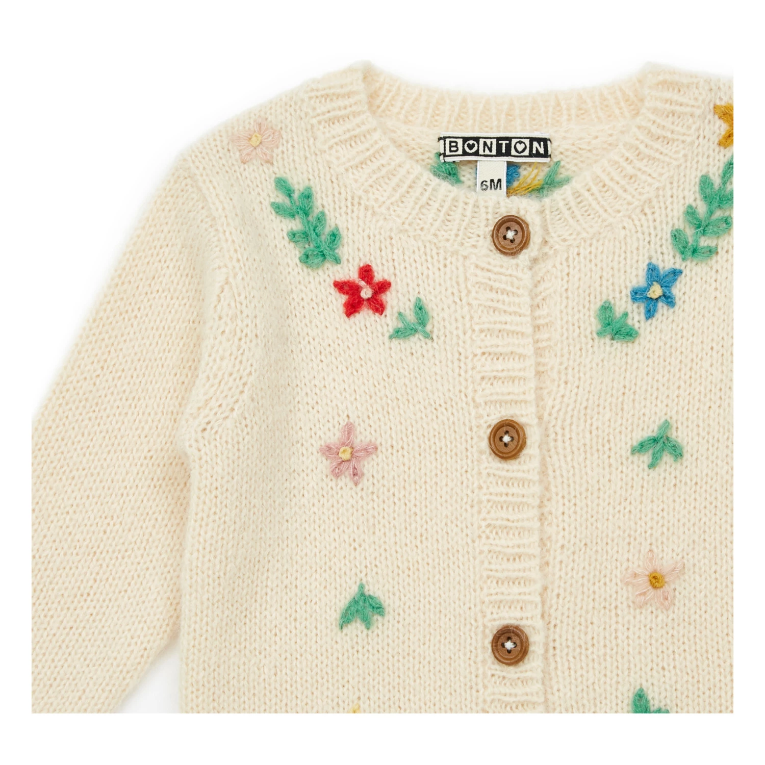 Embroidered Cardigan Ecru Bonton Fashion Baby 2 Embroidered Cardigan Ecru Bonton Fashion Baby - Image 2