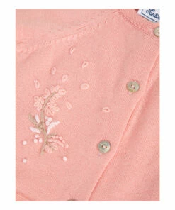 Embroidered Cardigan Pink Tartine et Chocolat Fashion Baby -Baby Tops Elegant Store embroidered cardigan pink tartine et chocolat fashion baby 1