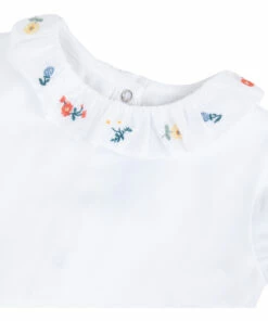 Embroidered Collar Babygrow Ecru Tartine et Chocolat Fashion Baby -Baby Tops Elegant Store embroidered collar babygrow ecru tartine et chocolat fashion baby 2