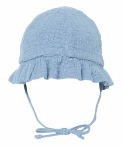 Embroidered Cotton Muslin Hat Blue Zhoe & Tobiah Fashion Baby