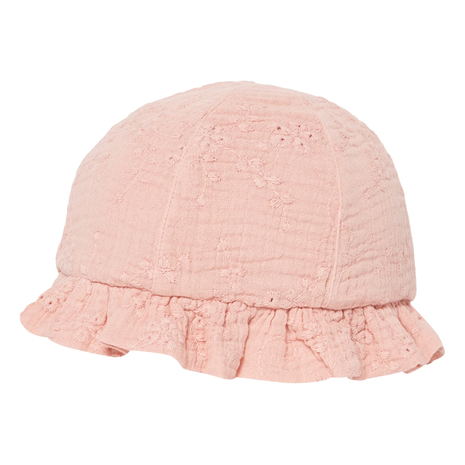Embroidered Cotton Muslin Hat Pale pink Zhoe & Tobiah Fashion Baby 2 Embroidered Cotton Muslin Hat Pale pink Zhoe & Tobiah Fashion Baby - Image 2