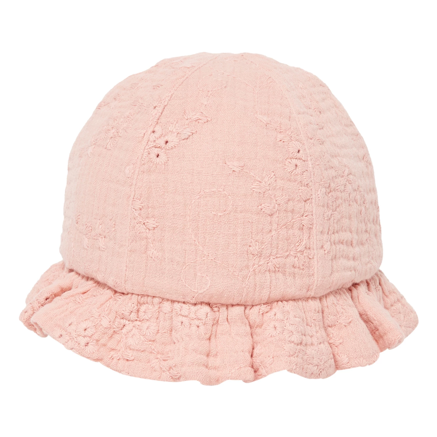 Embroidered Cotton Muslin Hat Pale pink Zhoe & Tobiah Fashion Baby 3 Embroidered Cotton Muslin Hat Pale pink Zhoe & Tobiah Fashion Baby - Image 3