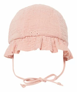 Embroidered Cotton Muslin Hat Pale pink Zhoe & Tobiah Fashion Baby