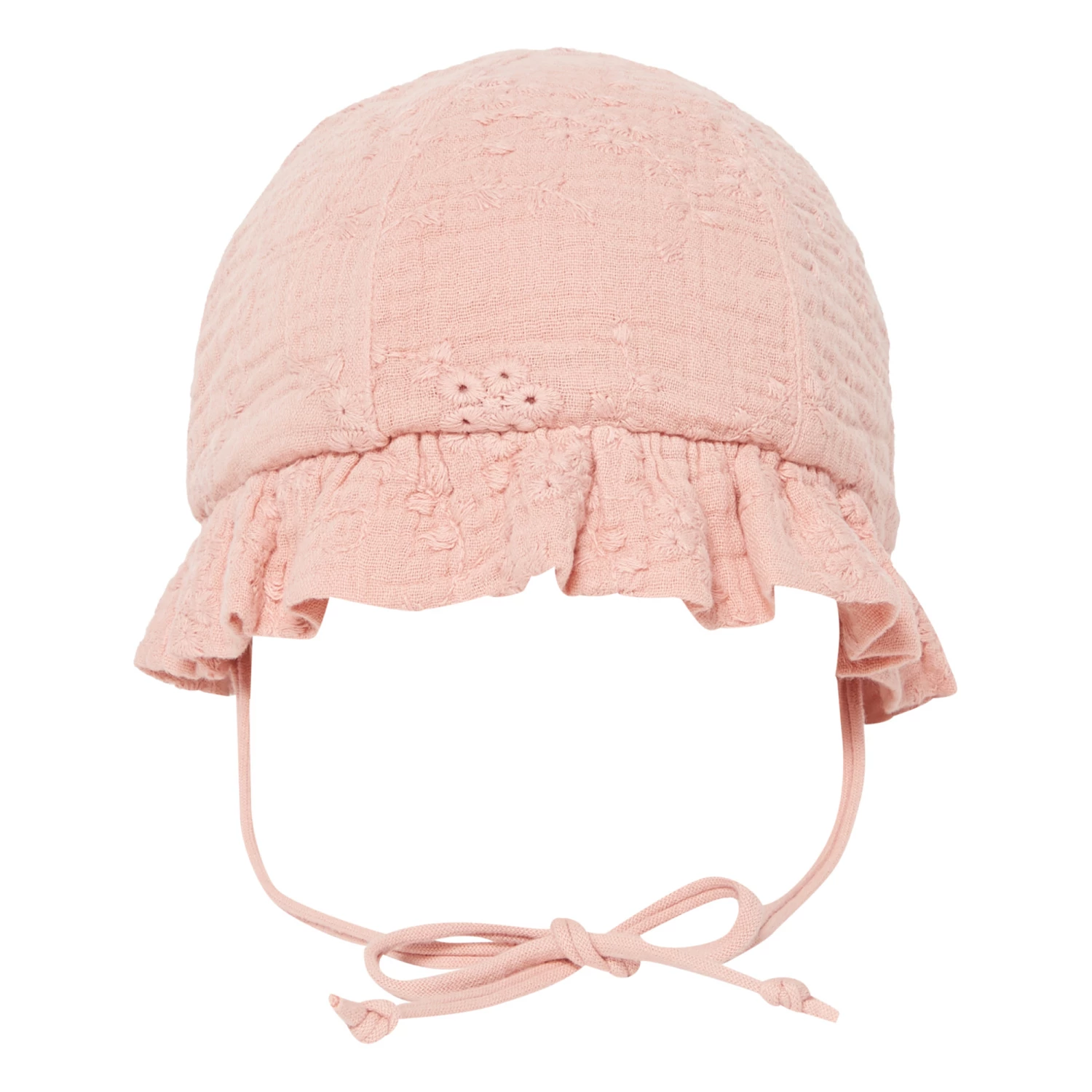 Embroidered Cotton Muslin Hat Pale pink Zhoe & Tobiah Fashion Baby 1 Embroidered Cotton Muslin Hat Pale pink Zhoe & Tobiah Fashion Baby