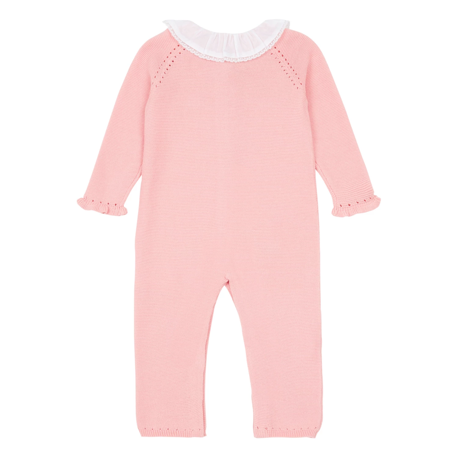 Embroidered Knit Jumpsuit Pink Tartine et Chocolat Fashion Baby 2 Embroidered Knit Jumpsuit Pink Tartine et Chocolat Fashion Baby - Image 2