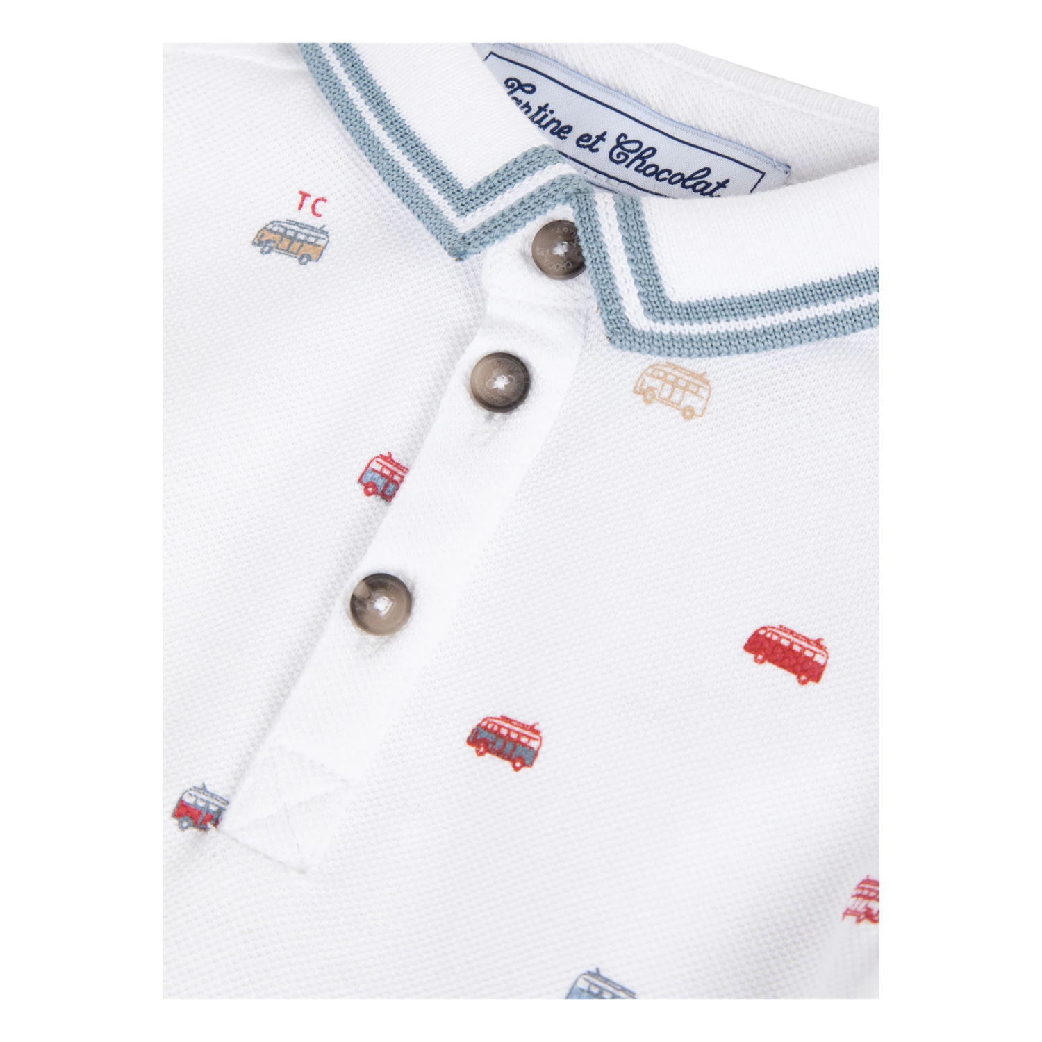 Embroidered Polo Shirt Ecru Tartine et Chocolat Fashion Baby 2 Embroidered Polo Shirt Ecru Tartine et Chocolat Fashion Baby - Image 2