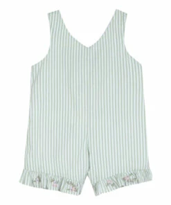 Embroidered Striped Dress Green water Tartine et Chocolat Fashion Baby -Baby Tops Elegant Store embroidered striped dress green water tartine et chocolat fashion baby 2