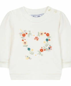 Embroidered Sweatshirt Ecru Tartine et Chocolat Fashion Baby