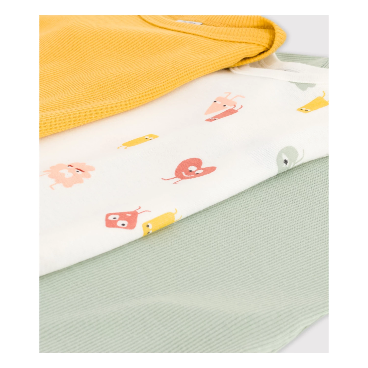 Emotion Lyocell Short Sleeve Baby Bodysuits - Set of 3 White Petit Bateau Fashion Baby 2 Emotion Lyocell Short Sleeve Baby Bodysuits - Set of 3 White Petit Bateau Fashion Baby - Image 2