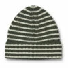 Ezra Striped Organic Cotton Beanie Green Liewood Fashion Baby, Children
