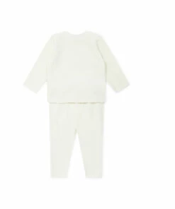 Fine Polar Fleece Top + Bottoms Ecru Bonton Fashion Baby -Baby Tops Elegant Store fine polar fleece top bottoms ecru bonton fashion baby 2