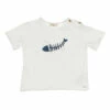Fish Organic Cotton Slub T-shirt Ecru Búho Fashion Baby