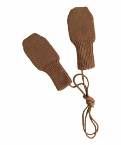 Fiza Merino Wool Mittens Chocolate Hvid Fashion Baby